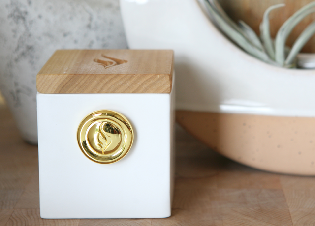Square Ceramic Candle - White