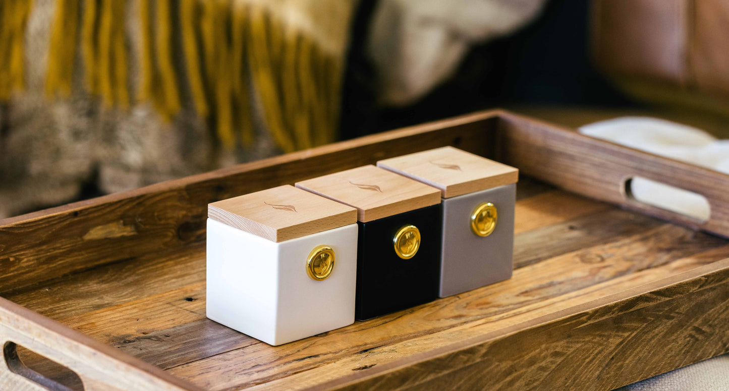 Square Ceramic Candle - Black