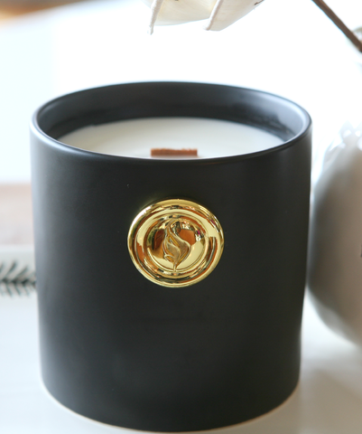 Round Ceramic Candle - Black