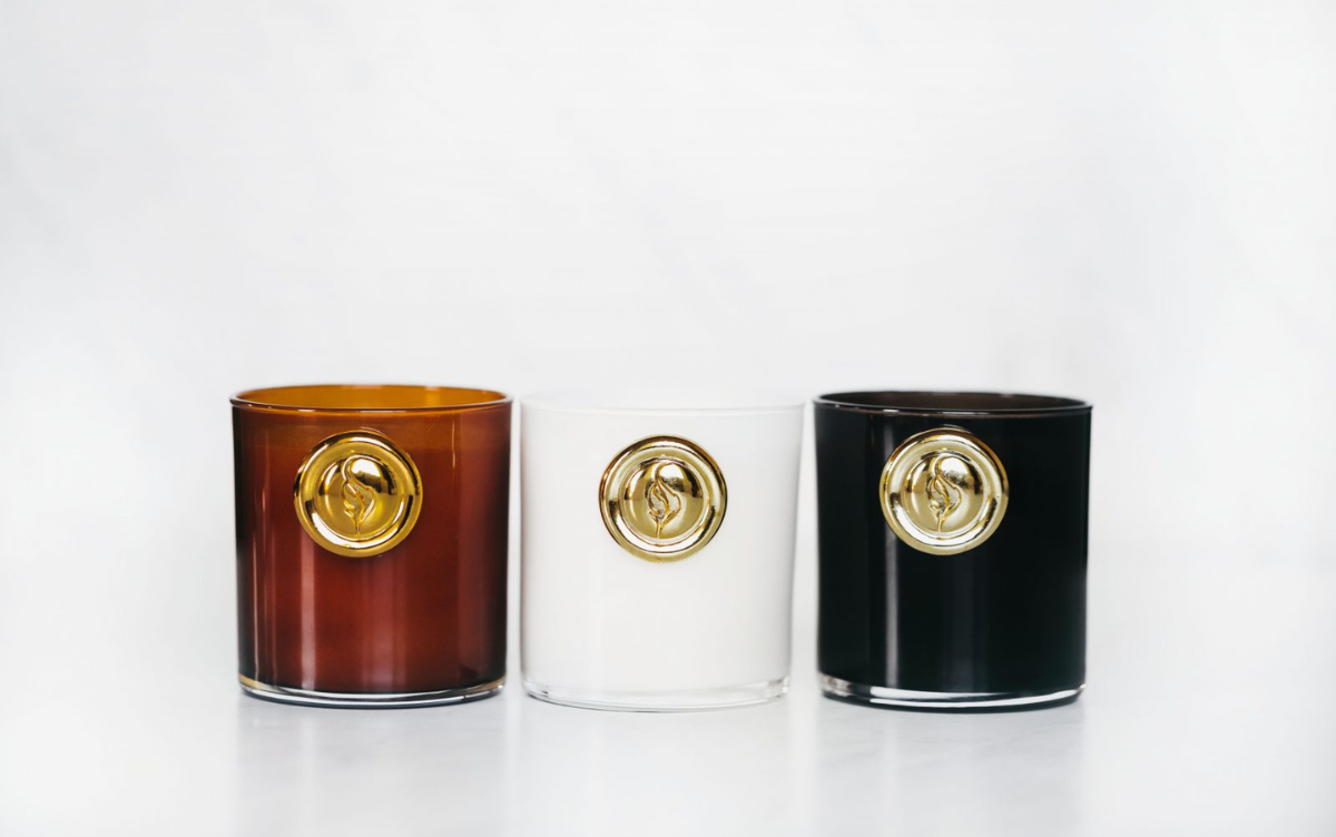 Round Glass Candle - Black