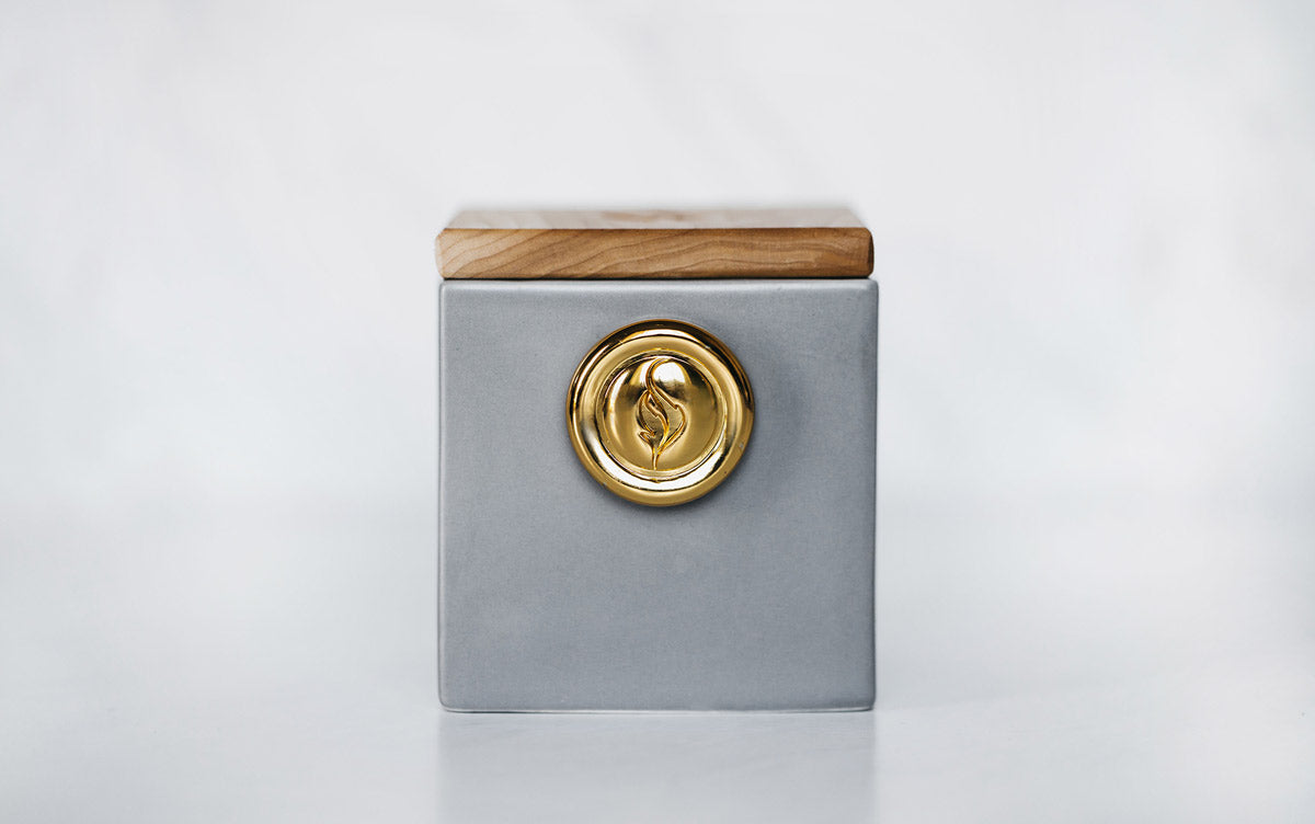 Ceramic Square Candle Gray