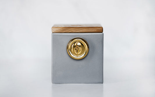 Ceramic Square Candle Gray