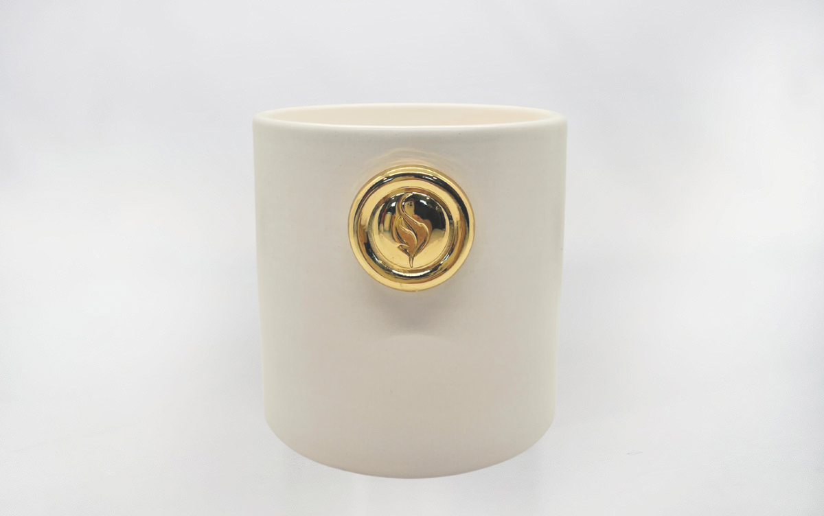 Round Ceramic Candle - White