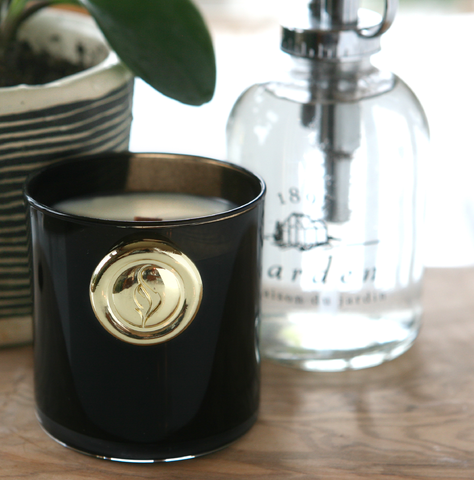 Round Glass Candle - Black